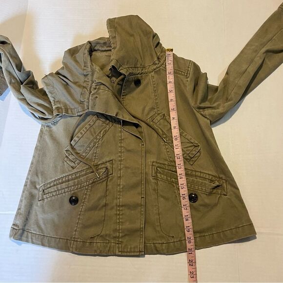 Hei Hei, Anthropologie, Olive Green Anorak Hooded Utility Jacket XS - Picture 10 of 11